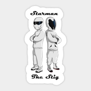 Starman and The Stig Sticker